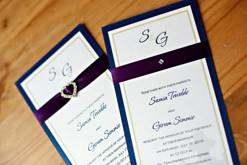 Plum Satin invites