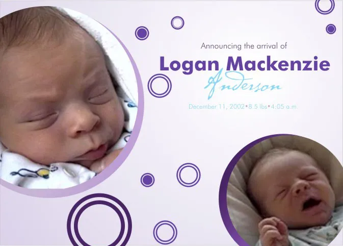 Birth Announcement - Bubbles