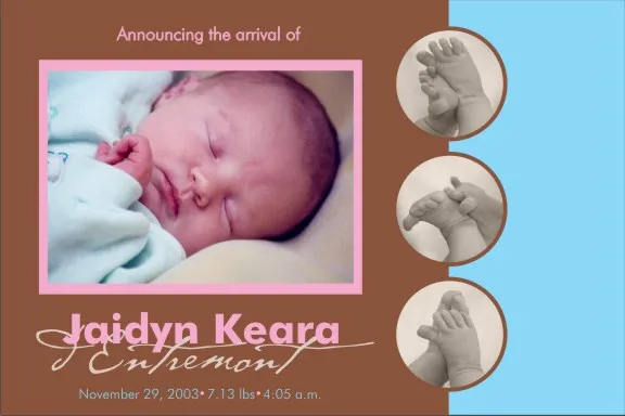 Birth Card Circles brown