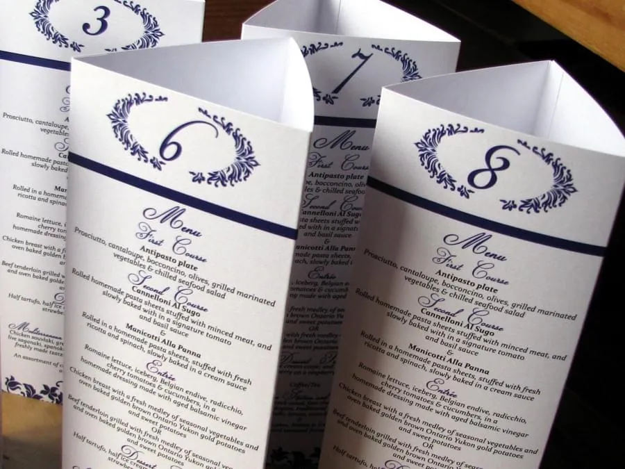 purple royale tri-fold menu