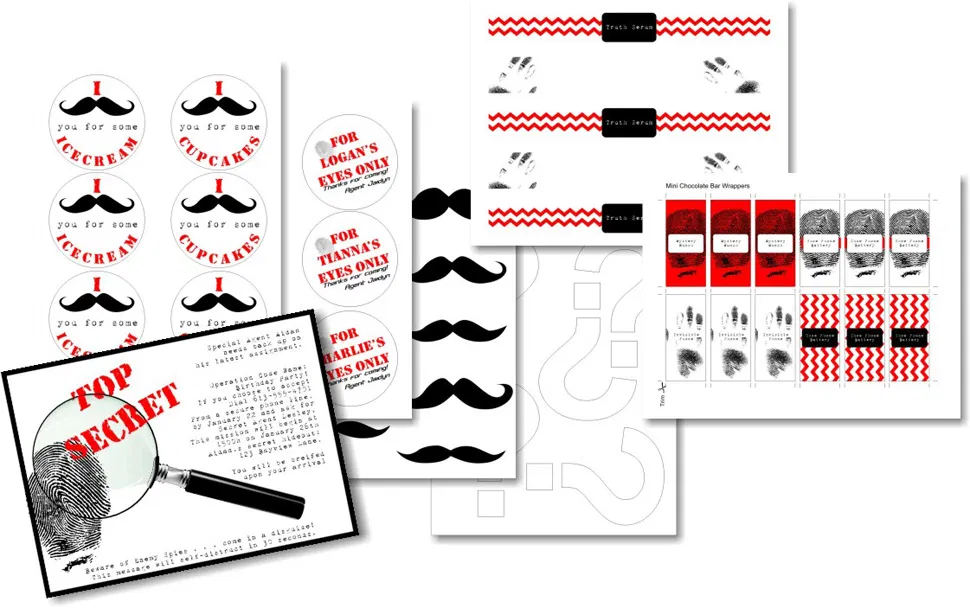 Secret Agent Party Templates