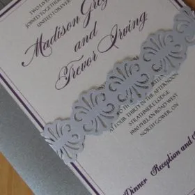 Sterling Sash Invitation Close-up