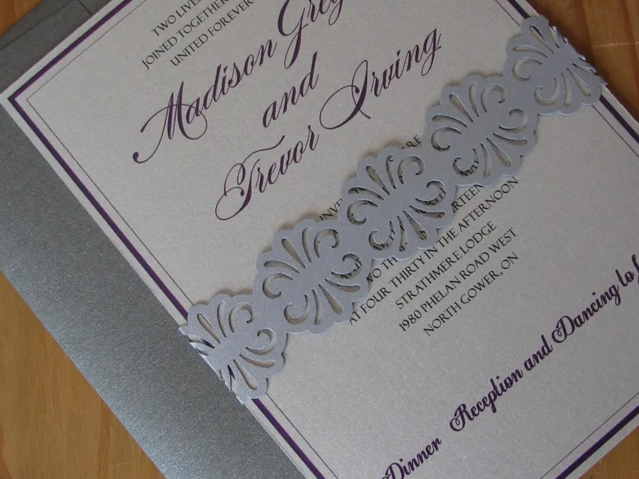 Sterling Sash Invitation Close-up