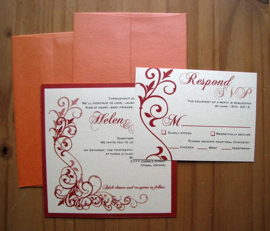 Apricot Twist Invite and RSVP