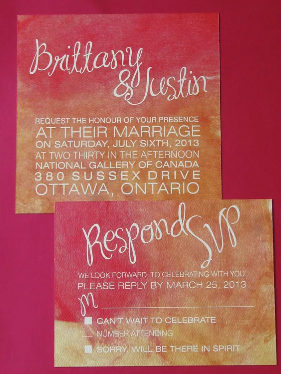 Watercolour Wonder Red Invite and RSVP