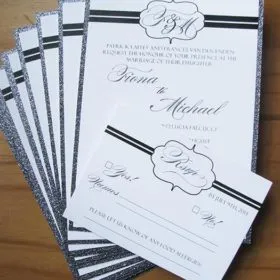 Sparkling Platinum invites, rsvp