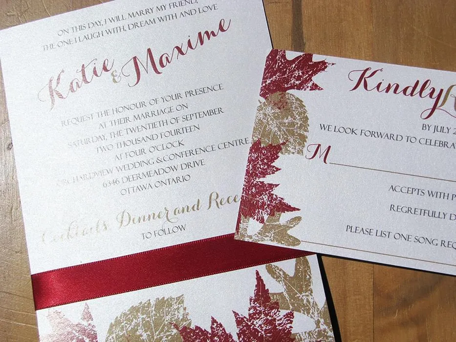 Rustling Leaves invite, rsvp