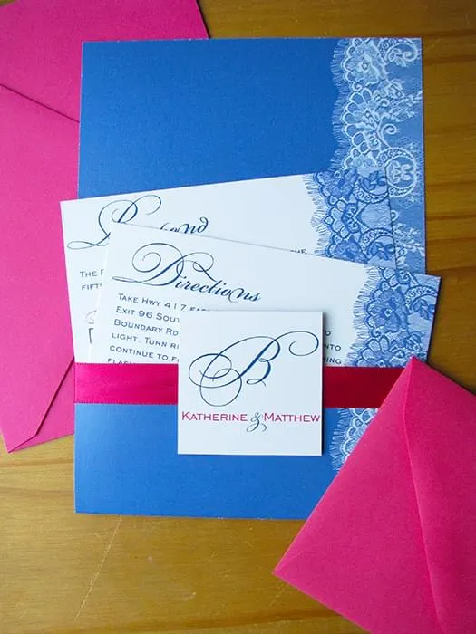 Cobalt Lace monogram