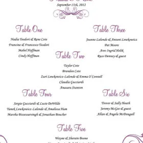 Mystic Violet Seating Chart