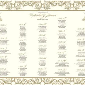 Ornate Gold Filigree Table Chart