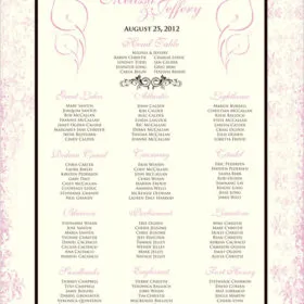 Antique Pink Seating Chart