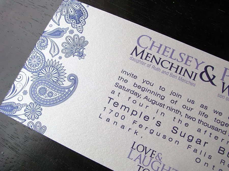 Paisley Frame Invite closeup