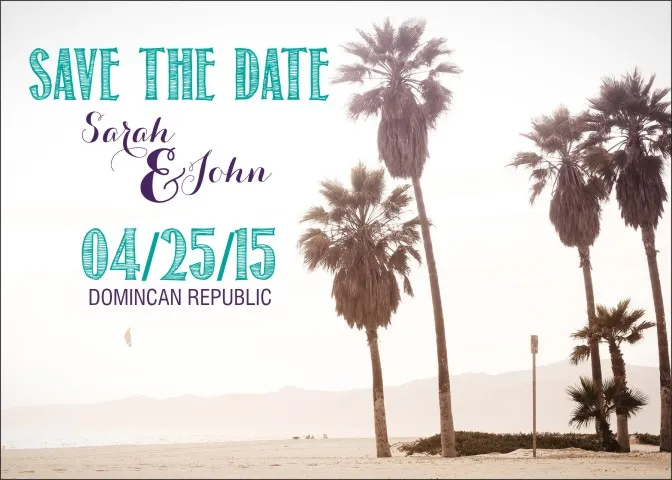 Palm Tree Save the Date