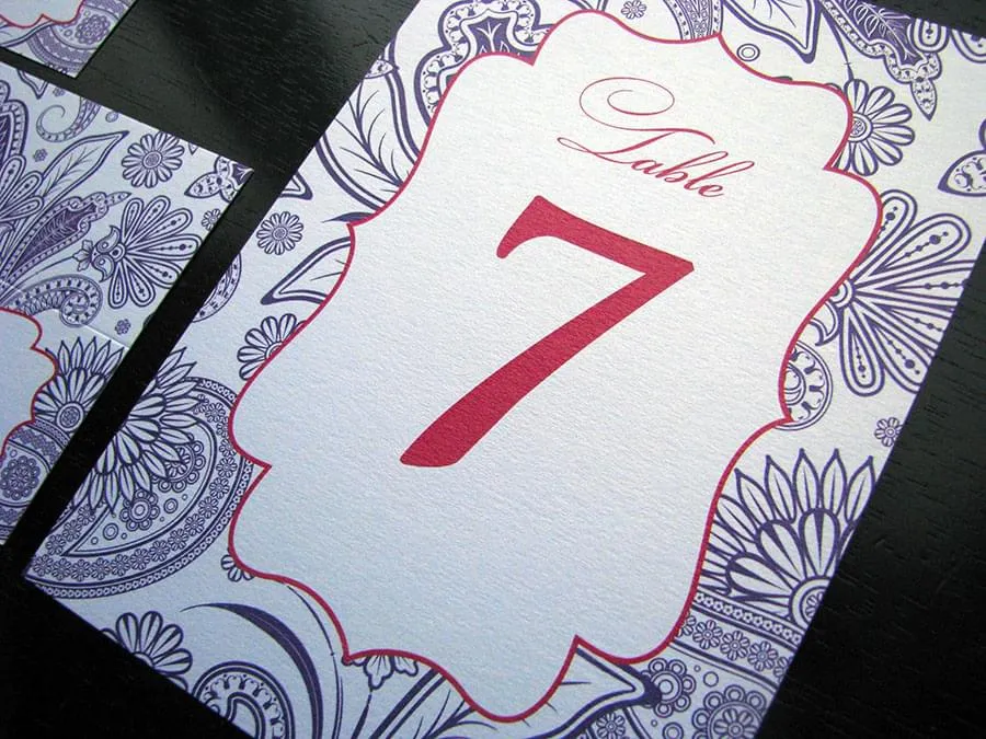 Pearsian Paisley Table Number 7