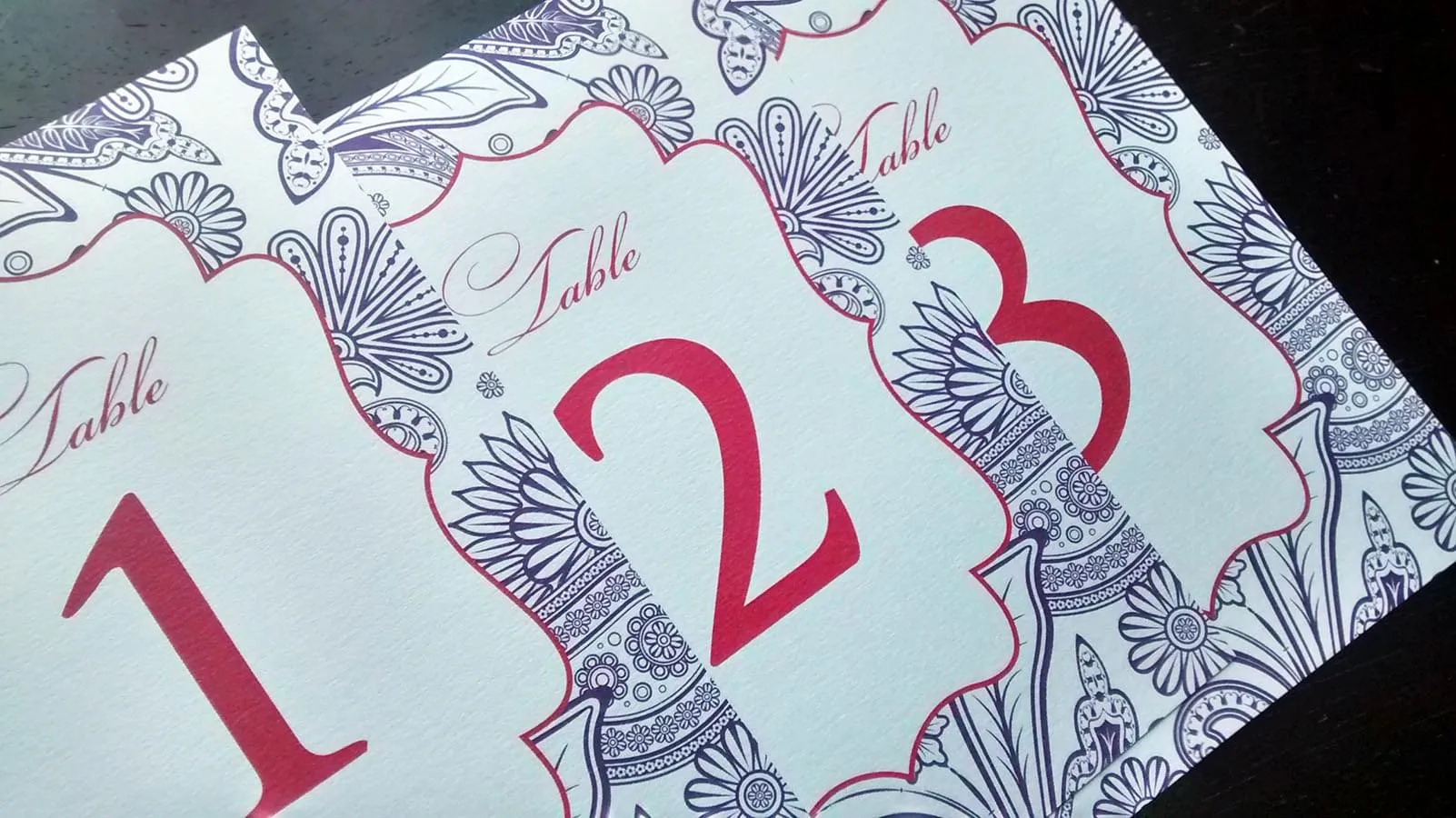 Pearsian Paisley Table Numbers