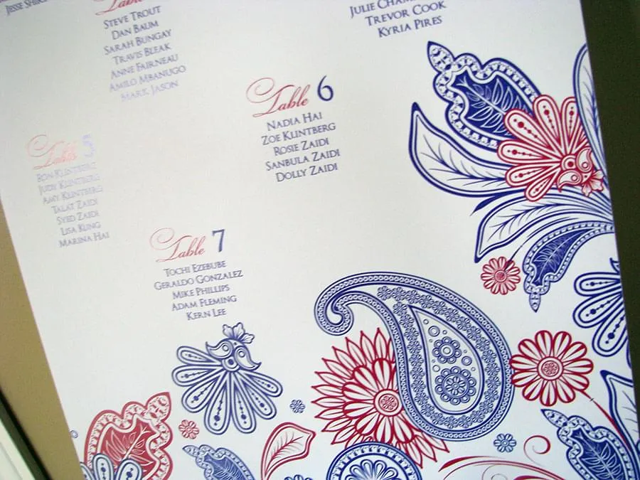 Persian Paisley Burgundy Grape Seating Chart