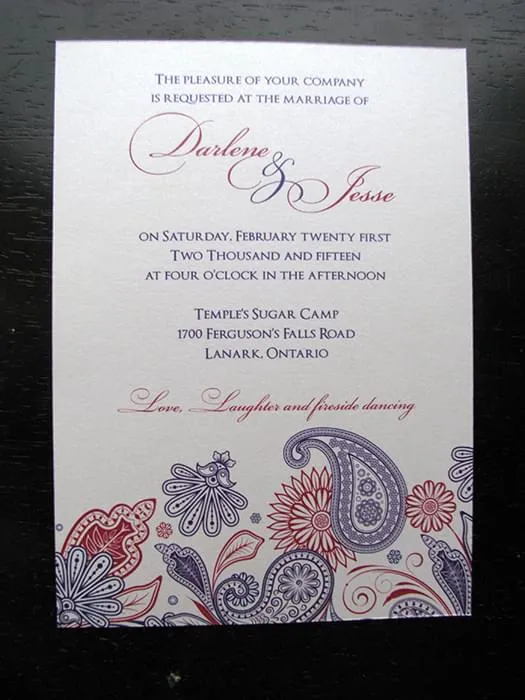 Persian Paisley ruby invite