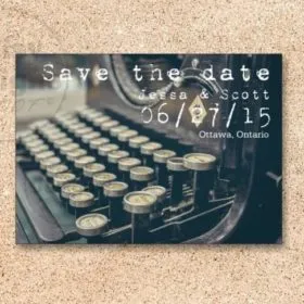 Typewriter Save the Date card