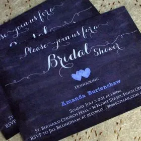 Chalkboard Shower invites
