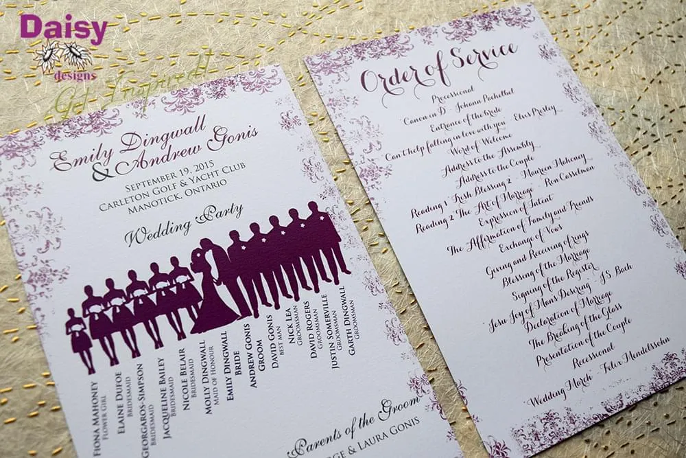 Purple Antique Program and Order of Service