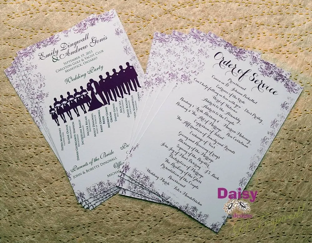 Purple Antique Program and Order of Service