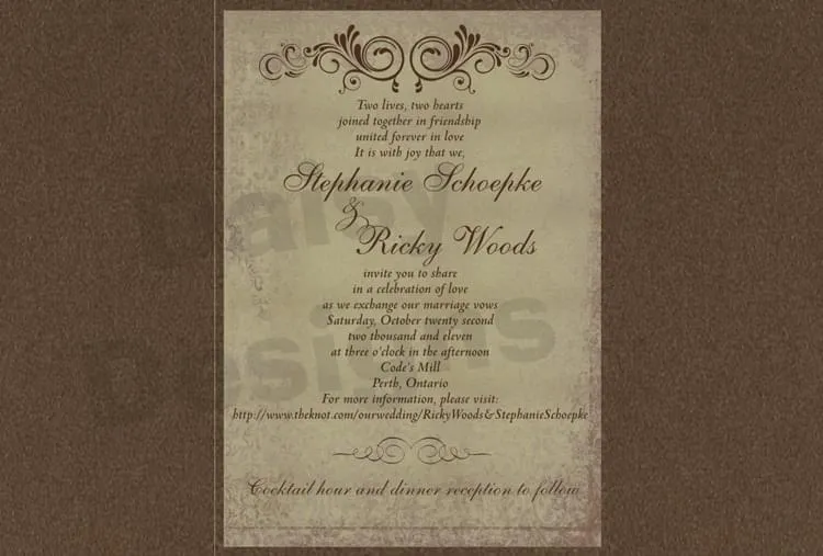 Antique Gold invite