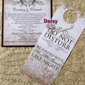 Antique Gold Invite and Door Hanger