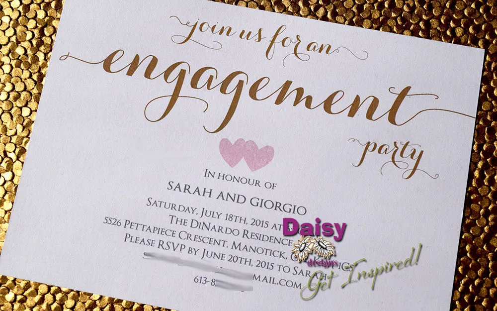 Two Hearts Engagement Party invites