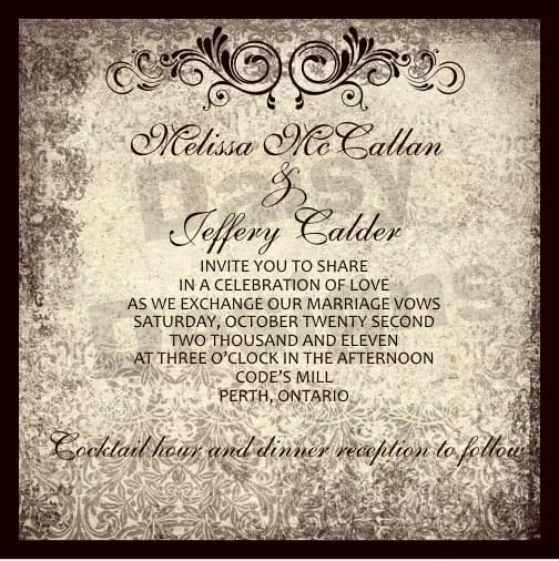 Antique gold - dark invite