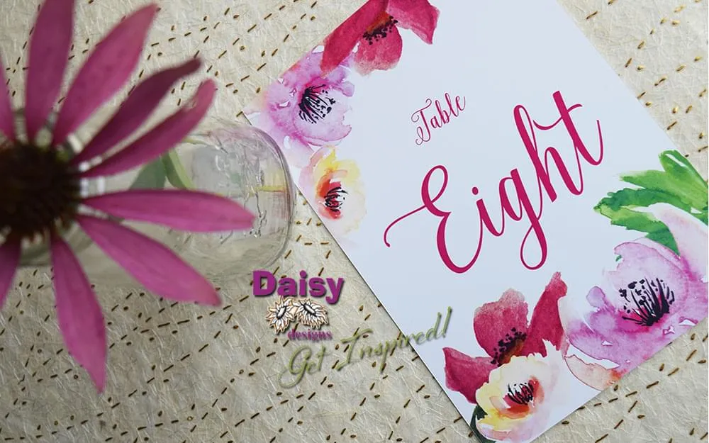 Raspberry Rosette Table Number