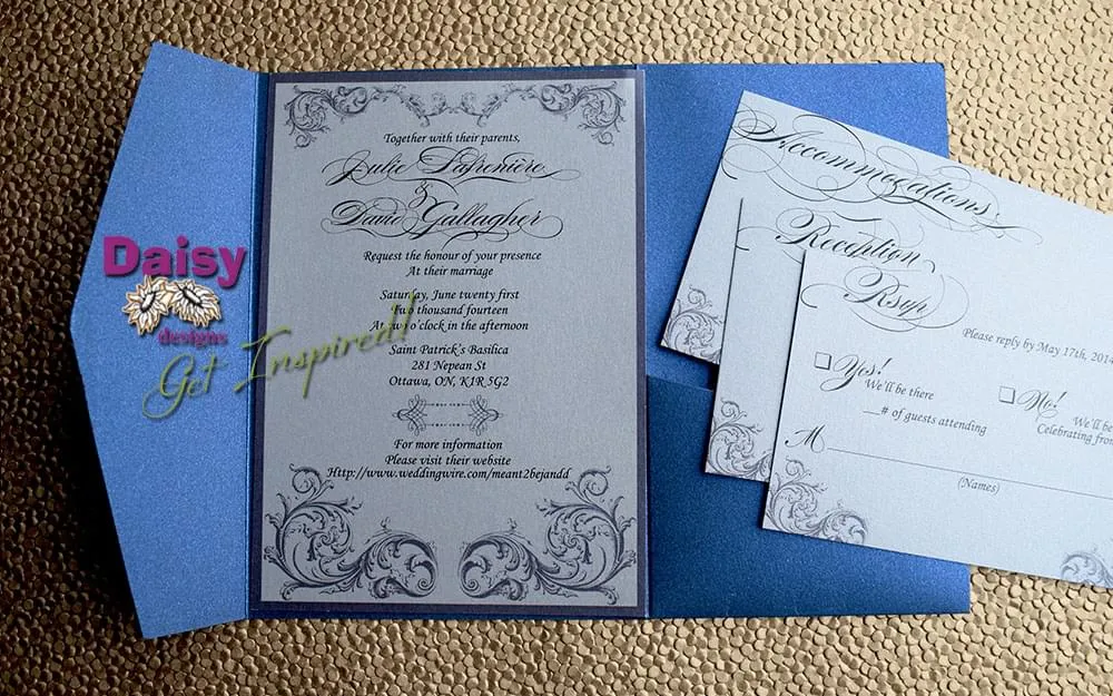 Silver and Sapphire inside pocket