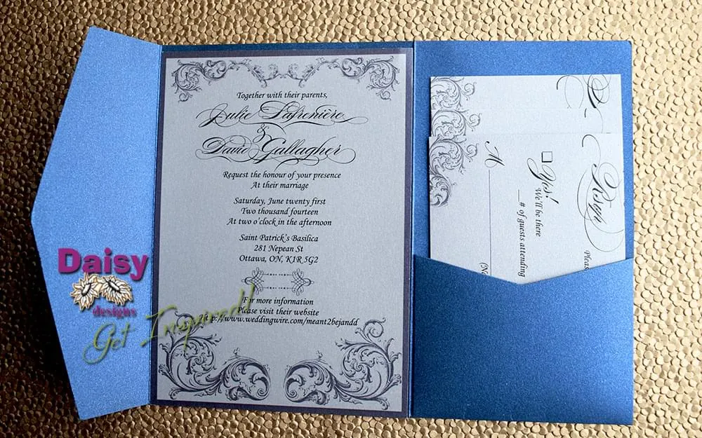 Silver and Sapphire inside pocket