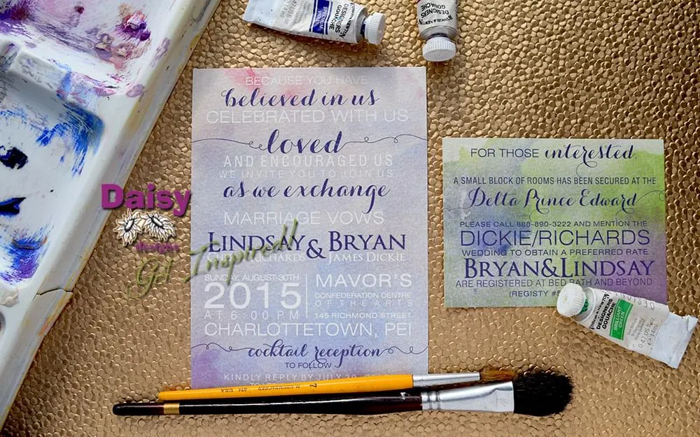 Watercolor Storm invite / accommodations