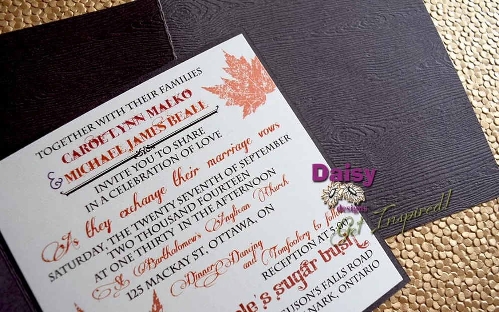 Woodgrain Maple invite