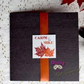 Woodgrain invite with monogram