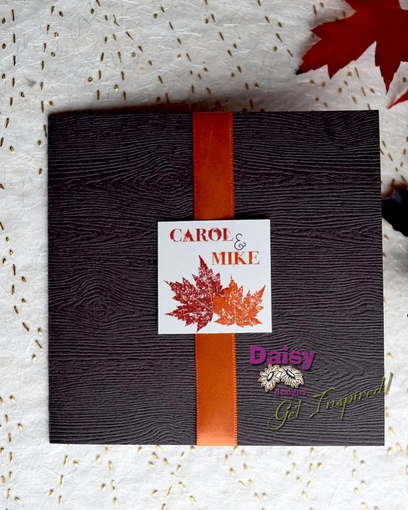 Woodgrain invite with monogram