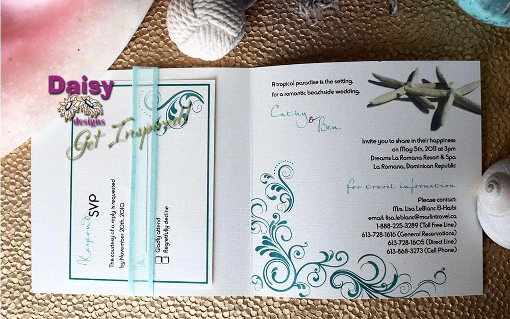 Aqua Seaside Invite and RSVP