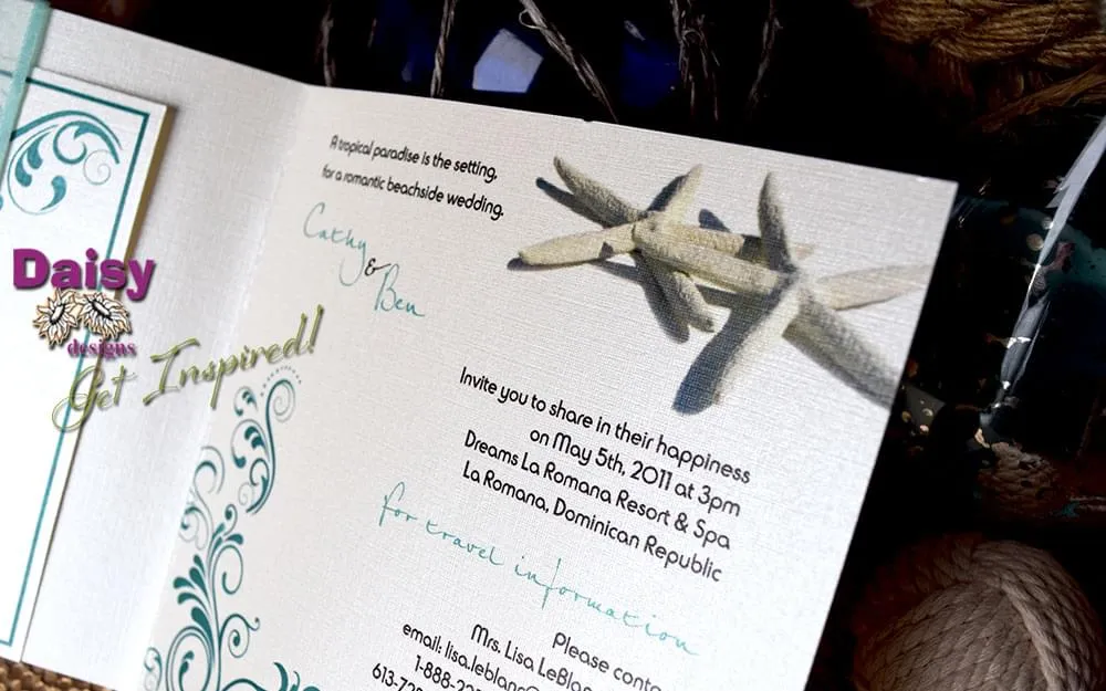 Aqua Seaside Inside Invite