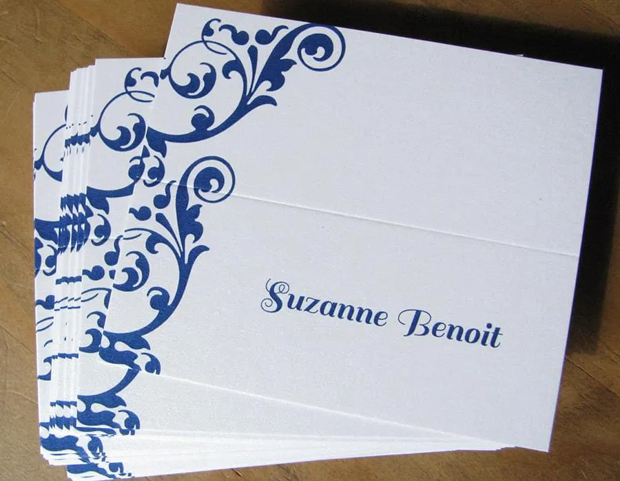 Simple Navy Seating Cards