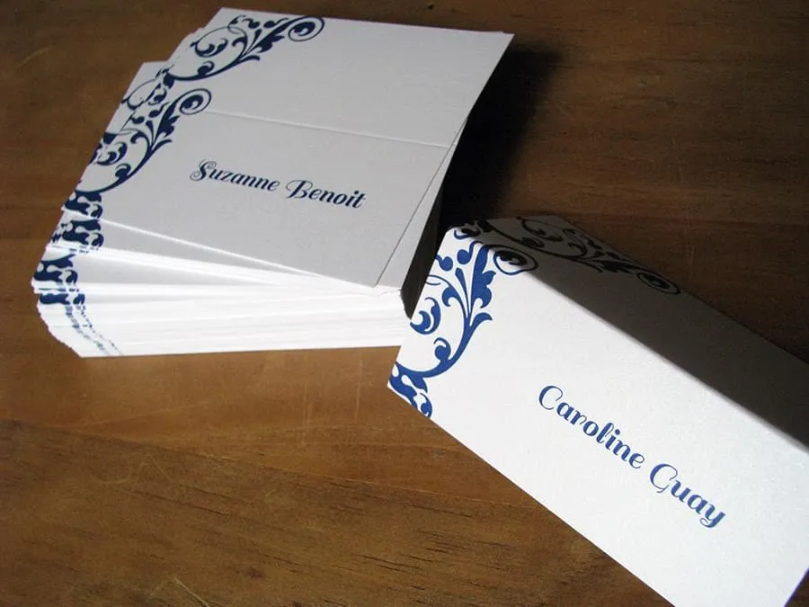 Simple Navy Seating Cards