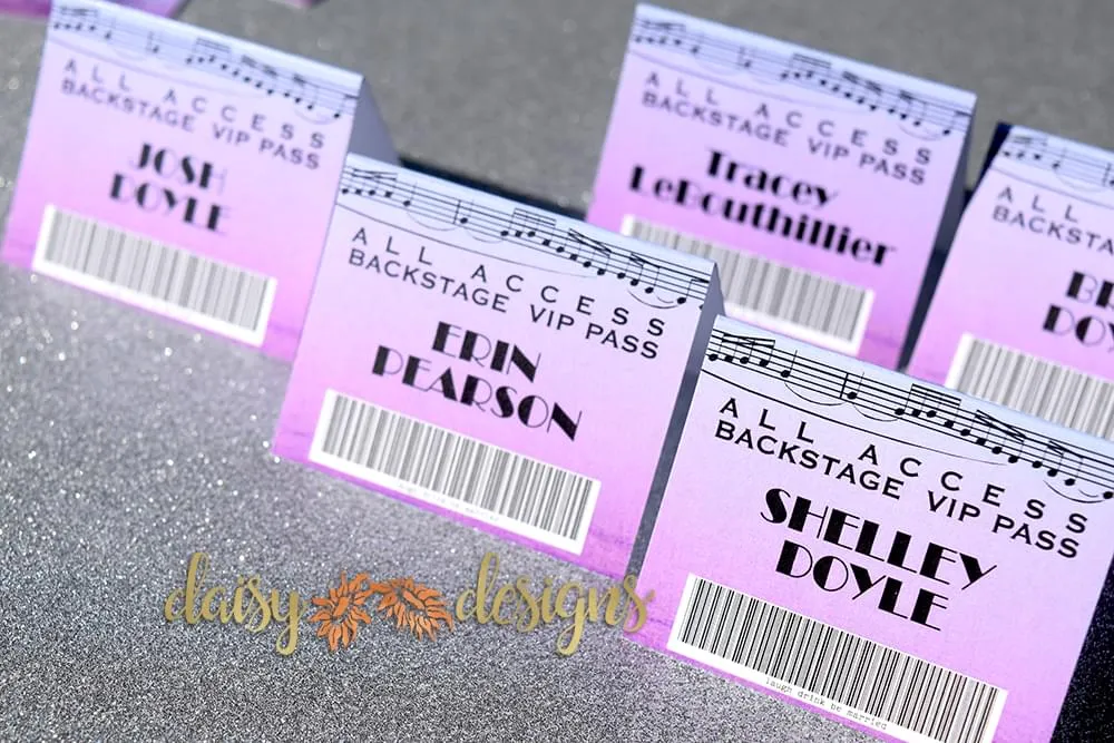Blended Ticket place cards