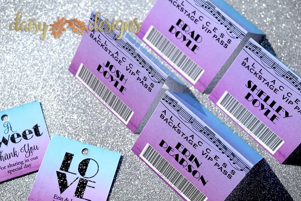 Blended Ticket Place Cards