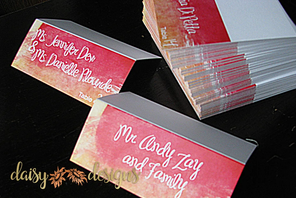 Watercolour Wonder seating cards