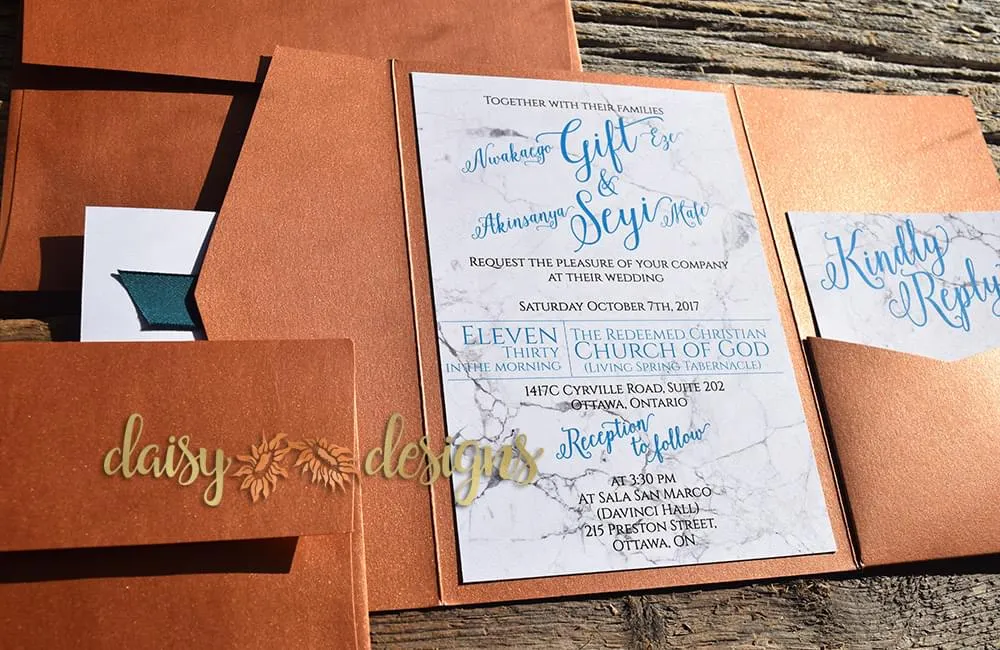 Marble Copper Teal suite with upgraded folding pouch