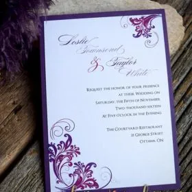 Simply Purple layered invite