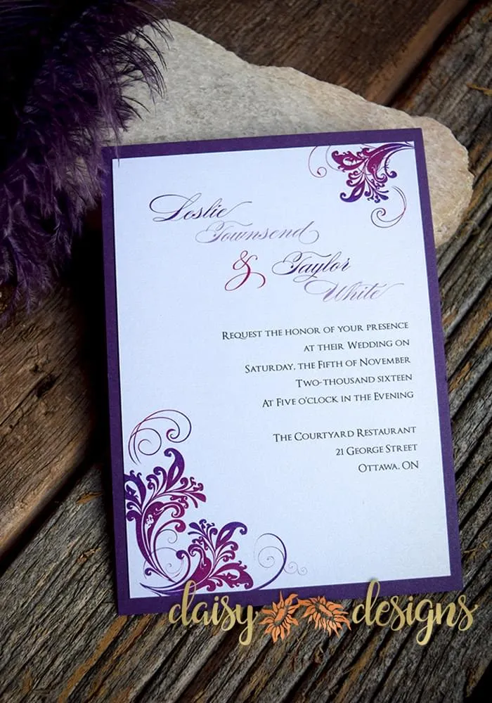 Simply Purple layered invite