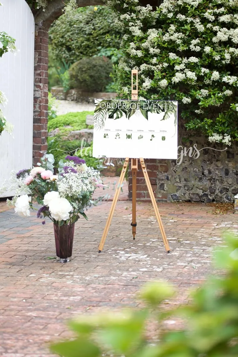 Order of Events sign