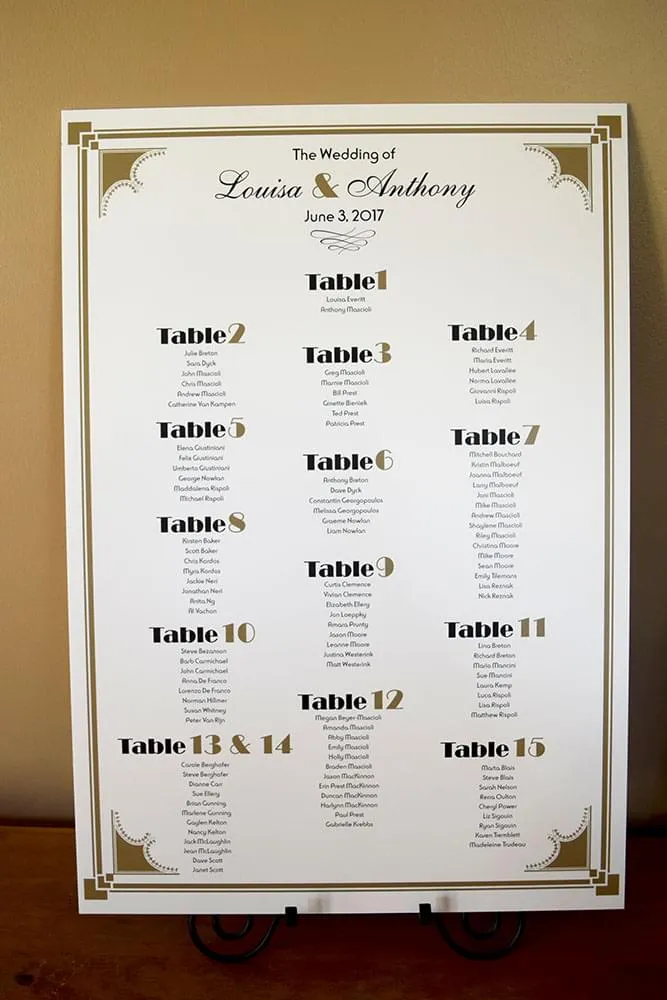 Art Deco Seating Chart