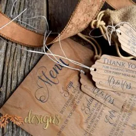 Real Wood Veneer Menus and Gift tags