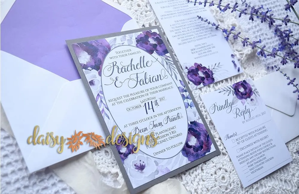 Purple Silver Invite